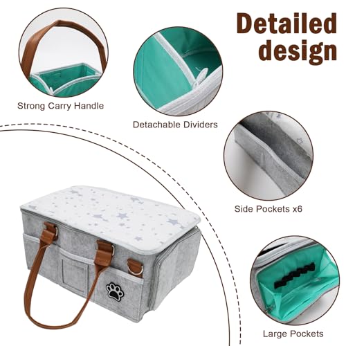 Felt Dog Grooming Bag,Portable Tote Bag for Dogs Cats - Image 5