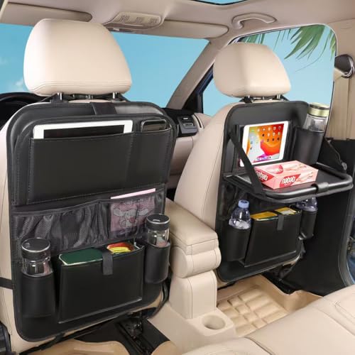Leather Car Backseat Organizer with Tablet Holder - 9 - Image 2