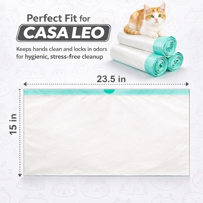 Cat Litter Liners Compatible with Casa Leo Litter Box – 100 Count, Extra Thick, Heavy Duty