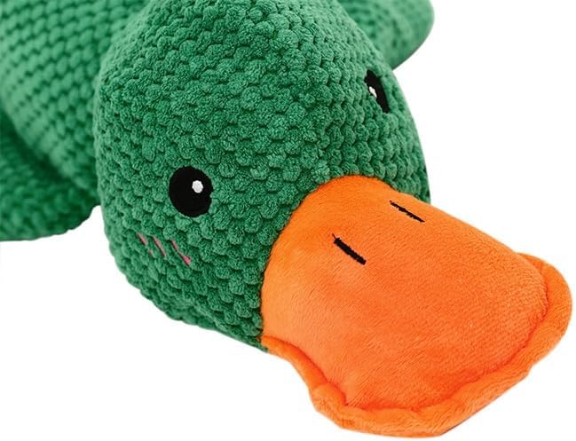 2025 Upgraded Mellow Dog Calming Duck Dog Toy, Quack-Quack Duck Toy,The Mellow pet Calming Pillow,3D Filling,Fun Toys and Chew Toy for Any Size Pet Puppy,Puppys Calming Pillow (Green)