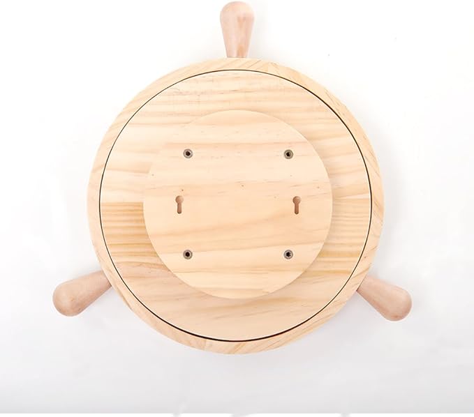 Pirate Ship Wheel Puzzle Toy for Dogs | Interactive Wooden Treat Dispenser Toy | Dog Slow Feeder for Healthy Eating - for Medium/Large Dogs