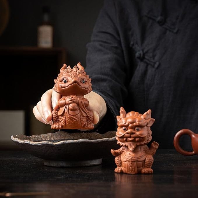 Shimao Zisha Dragon Tea Pet, Ceramic, Handmade Purple Clay, Kung Fu Decor