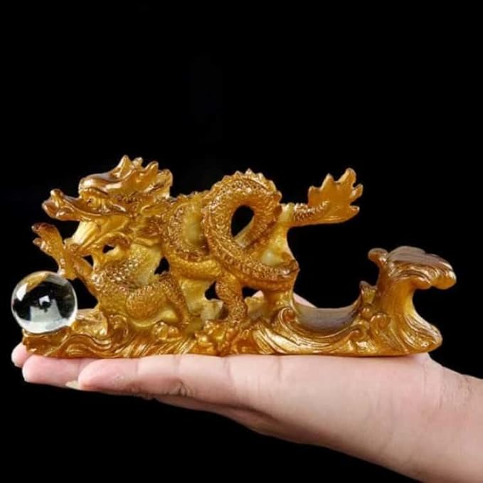 Color Changing Tea Pet, Tea Set Accessories Traditional Gongfu Tea Set Accessory, for Tea Lover Friends (Golden Dragon)