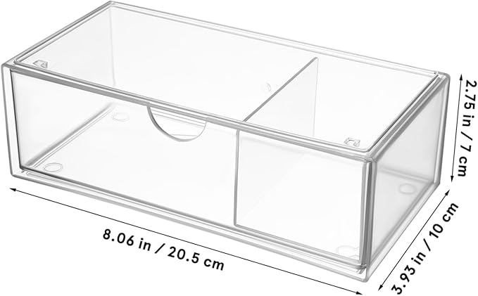 GLEAVI 3Pcs Transparent Makeup Organizer Box Stylish Lipstick Holder Cotton Swab Storage Divided Design with Lid for Easy Access Cleanliness for Bathroom Bedroom Use