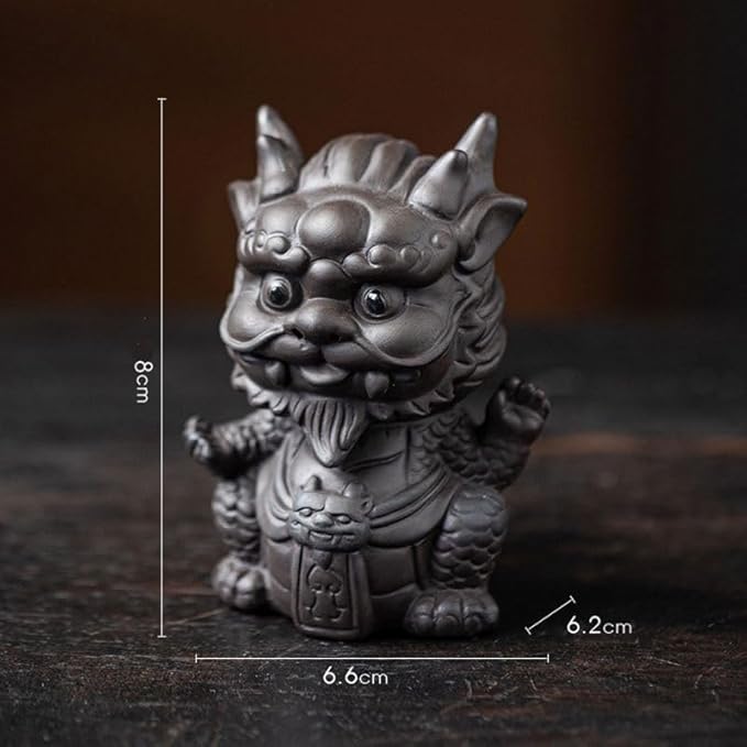 Zisha Dragon Tea Pet, Handmade Purple Clay Tea Pet for Kung Fu Tea Tray, Decorate Tray Accessories (G)