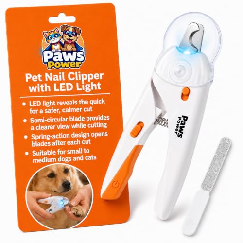 Cat Nail Clipper & Small Dog Nail Clippers with LED Light - Illuminates Nails & Bloodline for Safe, Easy Trimming - Extra Sharp, Avoid Over-Cutting - Essential Cat Supplies, White - Image 2