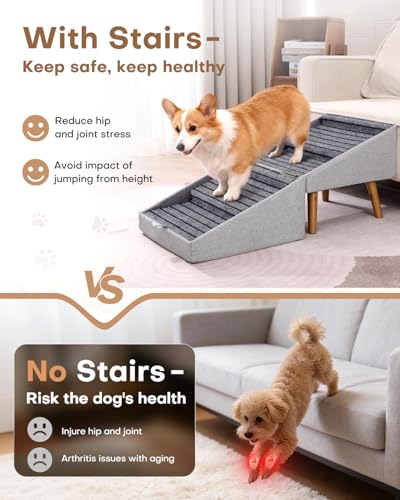 17" H Split Ottoman Dog Ramp for Couch, Foldable Dog | Pet Essentials - Image 6
