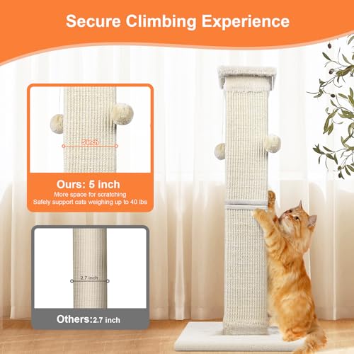 33-inch natural sisal cat scratching post for indoor cats - image 7
