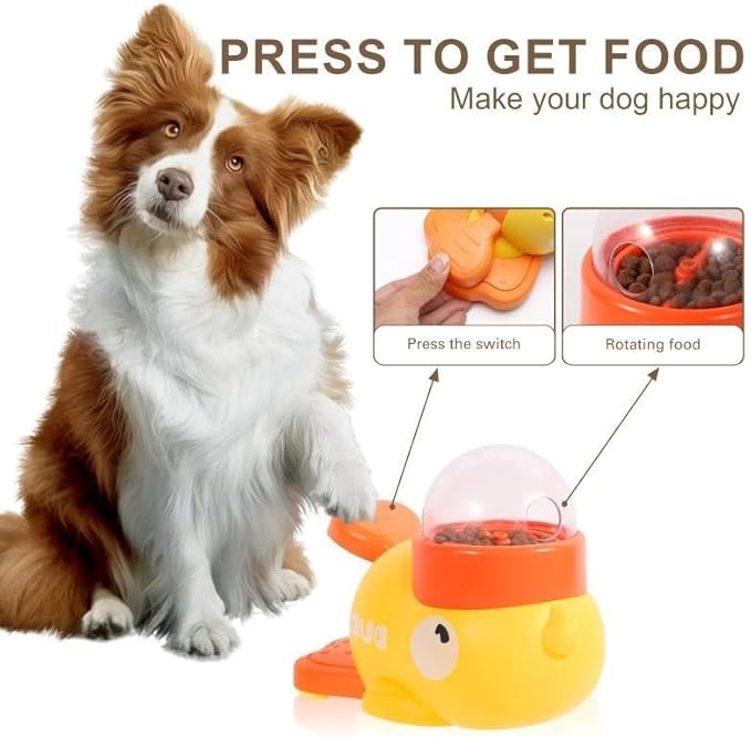 Dog Puzzle Feeder Interactive Duck Toy, Slow Food Dispensing Pet Feeder for Dogs, Anti-Slip Plastic Treat Dispenser, Mental Stimulation & Training Toy