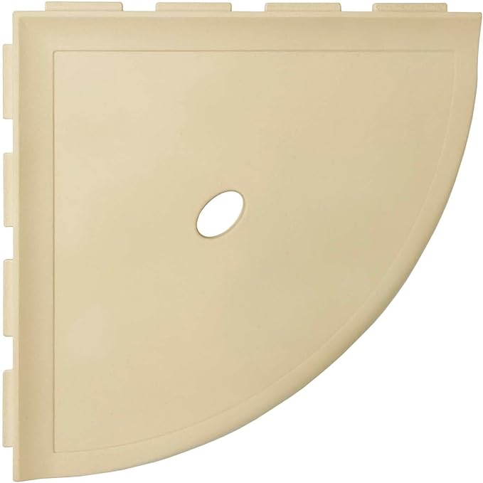 Questech 10" Corner Shower Shelf - Lugged for New Construction, Shower Organizer for Tiled Walls, Corner Caddy Soap Dish Bathroom Storage, Metro Lugged, Sand Matte