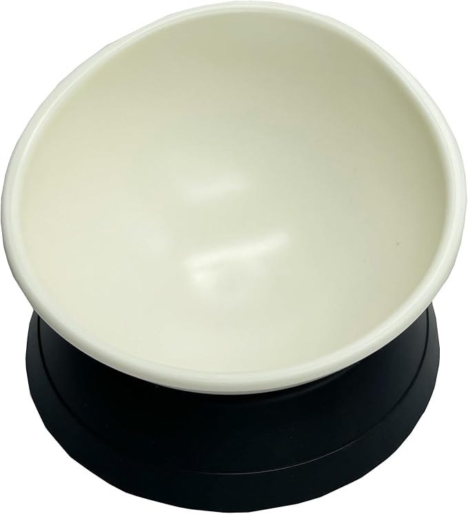 DZXZY French Bulldog Food Bowl, Slanted Tilted Pug Dog Bowl,Non-Slip Pet Feeder for Frenchie, Shih Tzu, Flat Faced Small Dogs, Puppies,Cat (Black, M -2 Cup)