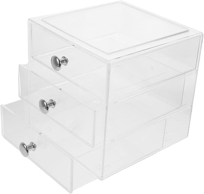 Organizer for Makeup Jewelry and Office Supplies Stackable Multi-use Storage Box Smooth-glide