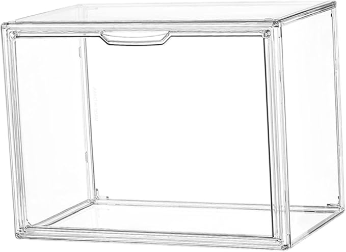 BESPORTBLE Transparent Stackable Book Storage Box with Openable Cover Acrylic Organizer for Home and Bedroom Space-saving Container for Books and Sundries Practical Desktop Holder