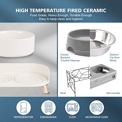 Elevated Ceramic Dog Bowl Set - Double Dog Feeding Bowls - Image 4