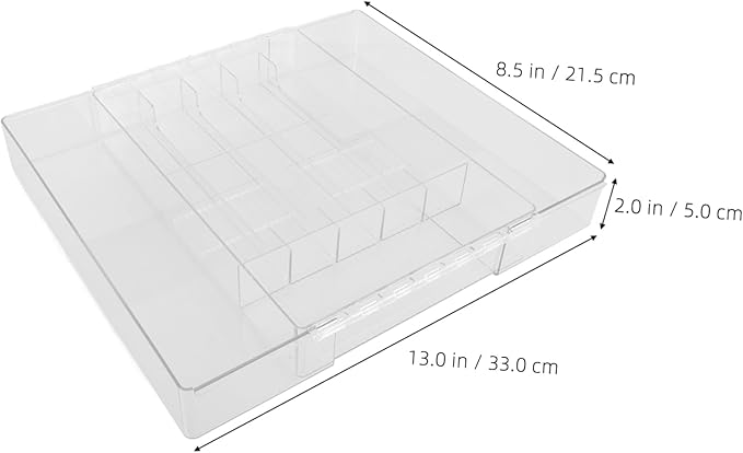 Cabilock Organizer Expandable Cutlery Drawer Organizer Acrylic Serving Utensils Case for Kitchen