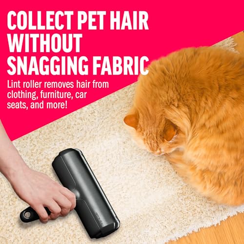 ChomChom Roller Pet Hair Remover – Original Size Reusable Lint Roller for Cat & Dog Hair on Furniture, Couch, Carpet, Car, Rugs & Bedding – Portable, Eco-Friendly (Black) - Image 6