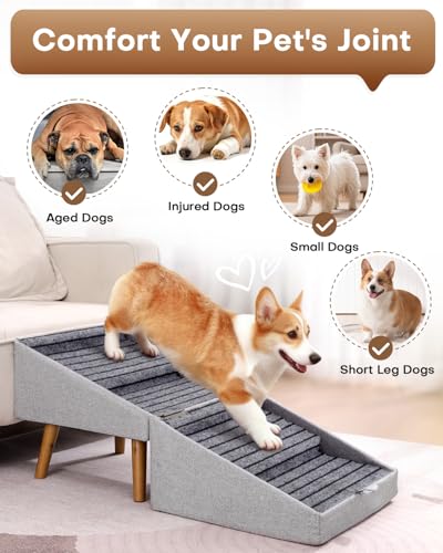 17" H Split Ottoman Dog Ramp for Couch, Foldable Dog | Pet Essentials - Image 7