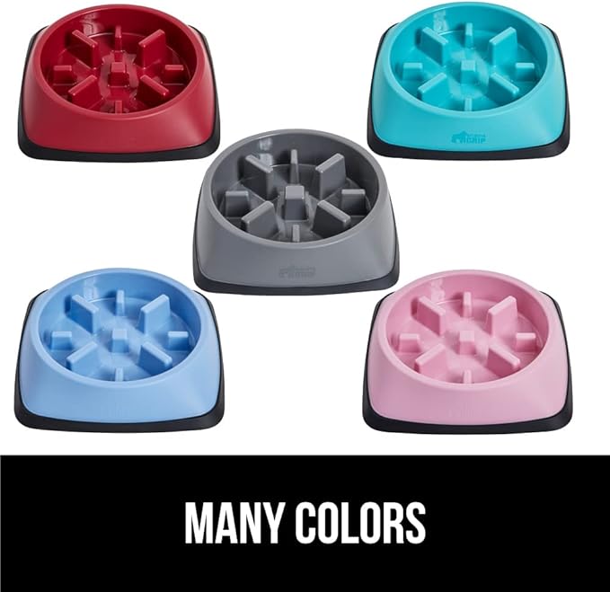 GORILLA GRIP Patented BPA Free Slow Feeder Dog Bowls, Interactive Puzzle Toy for Dogs and Cats Food Training Enrichment, Keeps Pets Busy and Prevents Puppy Overeating, All Breeds, 2 Cup, Sage Green
