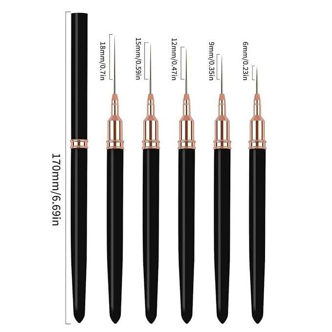 10Pcs Pink & Black Ultra-Fine Nail Liner Brush Set - Professional Nail Art Detail Brush for French Tip, Intricate Patterns, Fine Line Painting & Gel Polish Manicure, Salon & DIY Manicure Tool Kit