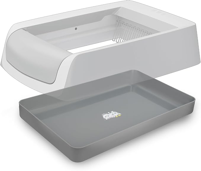 Reusable Litter Tray Compatible with Petsafe ScoopFree Cat Litter Box Tray,Self-Cleaning Cat Litter Boxes,with Free Scoop, New Designed Never Absorbs Odor, Stains, or Rusts,Easy Clean-Grey