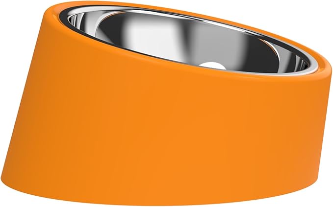 Slow Drinking Dog Water Bowl - Tiny Pet Feeder Orange (S Size) - Anti-Spill Small Breed Bowl, Food-Grade Safe for Puppies/Kittens/Hamsters