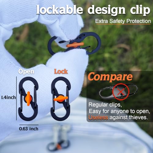 Qivievsa 6+2Pcs Zipper Clips Anti Theft Travel Set, | Travel Safety - Image 4