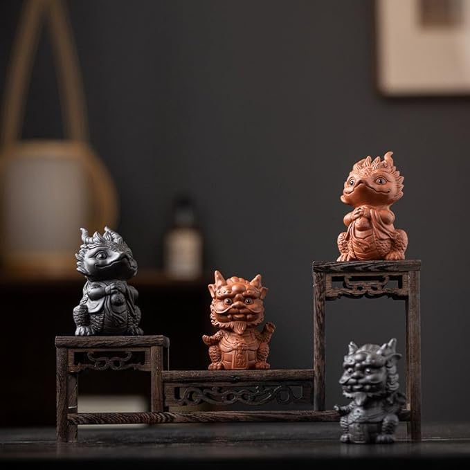 Chinese Zisha Dragon Tea Pet, Ceramic Tea Pet, Handmade Purple Clay Tea Pet for Kung Fu Tea Tray, Tea Pet Decorate Kungfu Tea Tray Accessories (I)