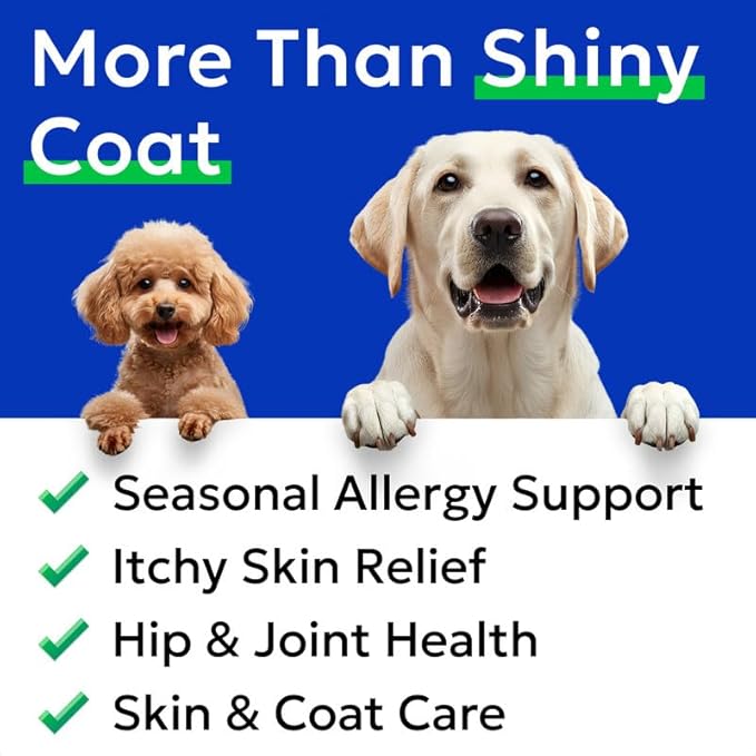 BARK&SPARK Fish Oil for Dogs - Natural Omega-3-Skin & Coat Support -Liquid Food Supplement for Pets-EPA+DHA, Immune&Heart Health - 8 fl oz Salmon