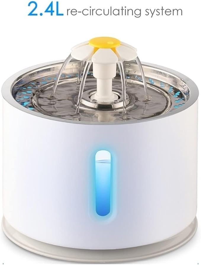 Automatic Pet Water Fountain with LED Light & Triple Filtration for Dogs & Cats 95oz