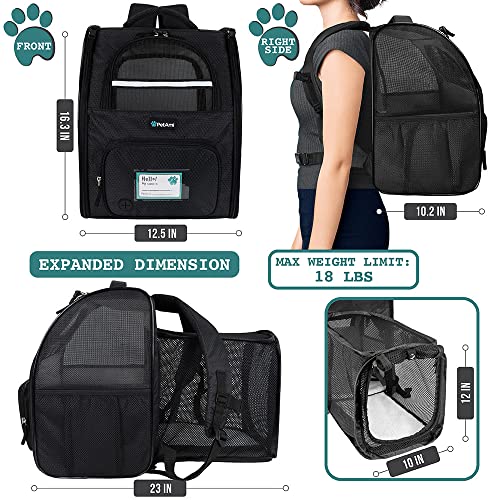PetAmi Expandable Dog Backpack Carrier for Cats & Pe | Travel Essentia - Image 3