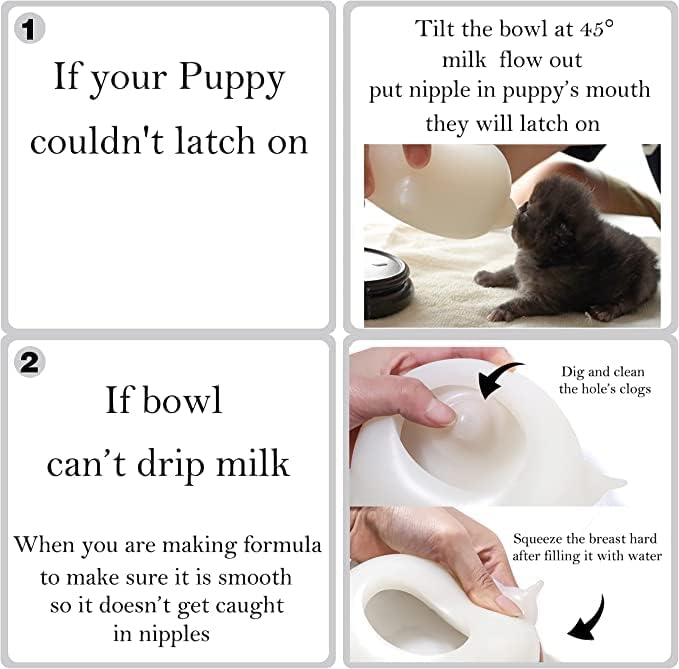 Doggiema Puppy Feeders for Multiple, Puppy Bottles for Nursing, Puppy Milk Feeder, Puppy Nipple Feeder, Puppy Feeding Station,Silicone Puppy Feeder with Nipples M Size