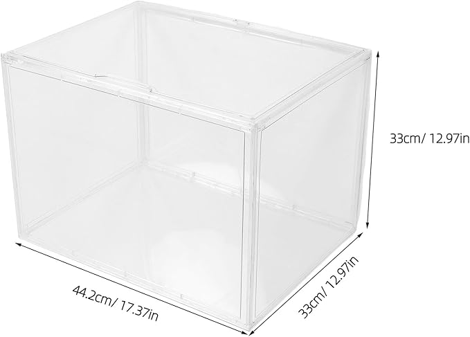Acrylic Shoe Box Organizer Large 45x33x33cm Stackable Plastic Shoe Storage Container for Sneakers and Boots for Men and Women