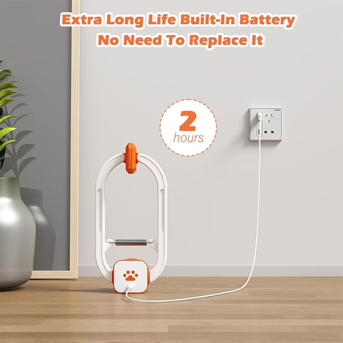 Rechargeable Electric Cat Teaser with Remote – Interactive Door Clip Teaser for Cats, 2 Motion Modes (360° Spin & Irregular Jumping), Smart Auto Cat Toy for Exercise & Fun (Orange)