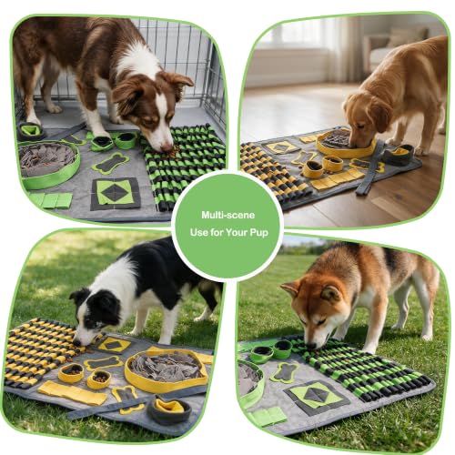 M Snuffle Mat Green Dog Puzzle Enrichment Slow Feeder - Image 4