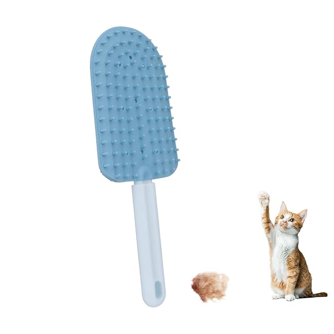 Pet Hair Removal Tool, Cat Fur Remover for Furniture Couch, Carpet Scraper for Car Detailing, 2 in 1 Double-Side Brush for Cat Hair Grooming & Cleaning