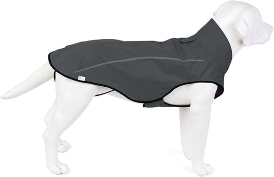 Mile High Life Dog Raincoat, Adjustable Waterproof Reflective Rain Jacket for Small Medium Large Dogs, Lightweight Breathable Pet Rain Coat with Leash Hole(Dark Gray,XXS Chest 16-19")