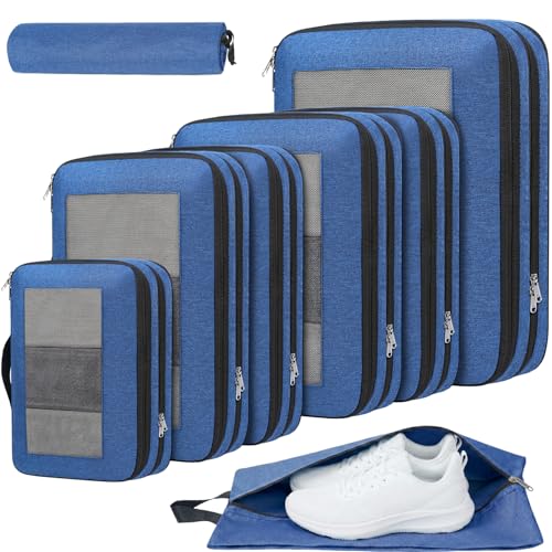 Compression Packing Cubes for Travel, Lightweight Vacation Travel Essentials, Travel Accessories for Suitcase Organizer Bags Set, Durable Luggage Organizer - Image 2