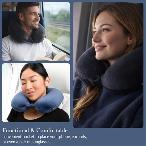 Brookstone Travel Neck Pillow - Lightweight U-Shaped | Travel Essentia - Image 5
