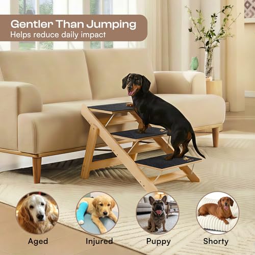 Luciphia Wooden 2-in-1 Dog Stairs, 3-Step | Pet Essentials - Image 5