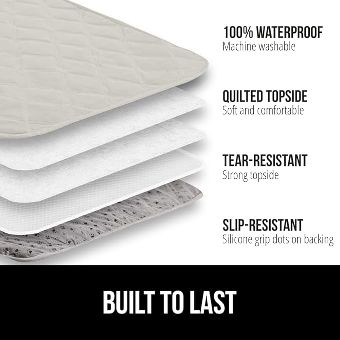 GORILLA GRIP Waterproof Dog Blanket, 52x82 Couch Cover for Dogs Washable, Protects Sofa, Furniture, Crate, Car, RV Essentials Pet Supplies, Tear and Slip Resistant Leakproof Cushion Cover, Light Taupe