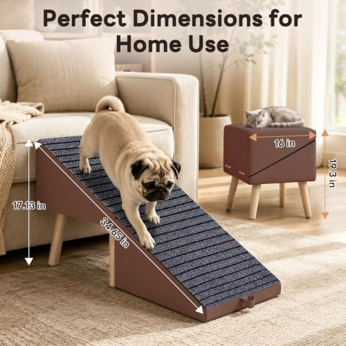 Dog Ramp Ottoman, 2-in-1 Foldable Ottoman Ramp for Couch - Image 4