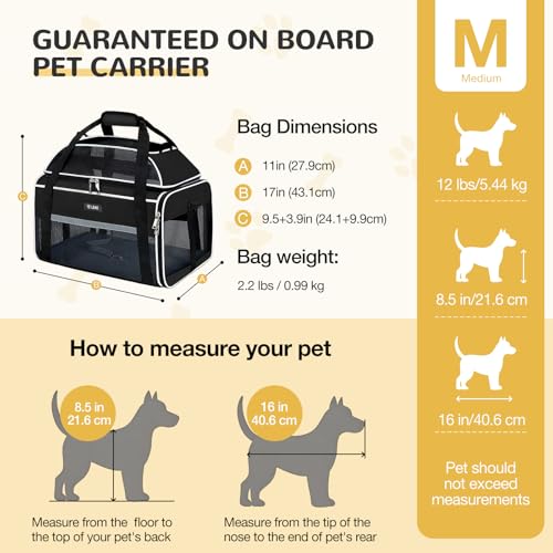Lekereise Top-Expandable Pet Carrier 17x11x9.5 Inch Alaska Hawaiian Airline Approved Soft Sided Underseat to 12lbs Travel Carriers for Small Dogs and Cats with Locking Safety Zippe - Image 4