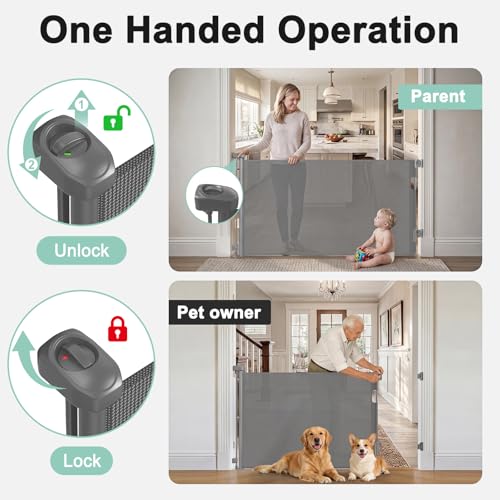 Retractable Dog Gate for Doorways, Indoor/Outdoor Safety - Image 8