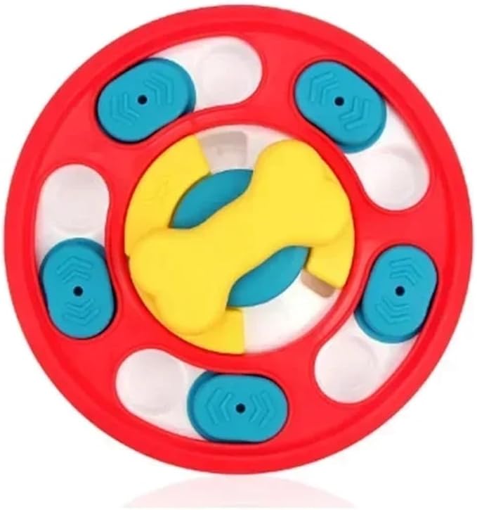 Interactive Dog Puzzle Toys - Slow Feeder IQ Enhancer for Puppies and Cats - Non-Slip Food Dispenser Training Game(B-Red)