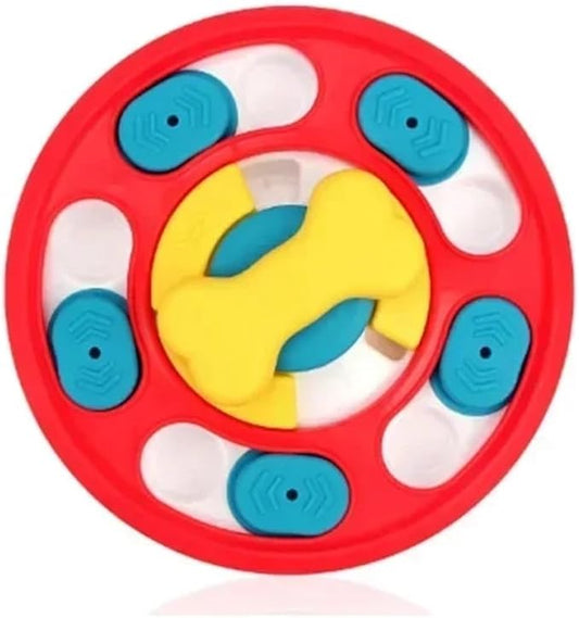 Interactive Dog Puzzle Toys - Slow Feeder IQ Enhancer for Puppies and Cats - Non-Slip Food Dispenser Training Game(B-Red)