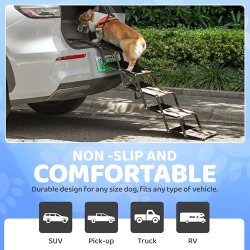 Dog Car Stairs – Portable Non-Slip Pet Stairs for High - Image 5