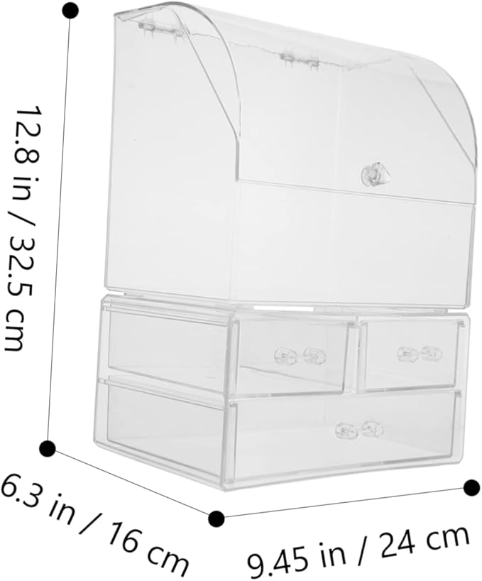 Cosmetic Storage Box Acrylic Makeup Case Thick Material Crystal Diamond Pattern Desktop Organizer