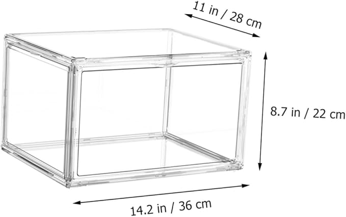 GLEAVI Transparent Bedroom Books Container Stackable Acrylic Sundries Storage Box for Organizing Books Stationery and Classroom Supplies Home and Office Use