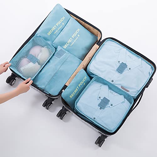 Packing Cubes for Suitcases - 7 Pieces, Light Packing Cubes for Travel, Suitcase Organizer Bags Set, Luggage Organizers for Suitcase, Water-Resistant Travel Essentials, Nile Blue - Image 2