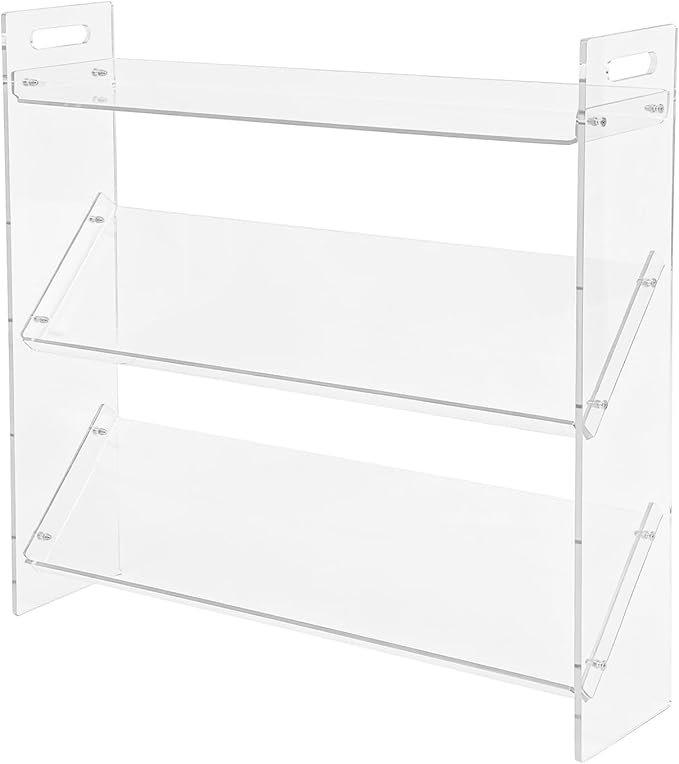 3-Tier Acrylic Shoe Rack, Shoe Organizer for Entryway Closet, Sturdy Display Shelf for Sneakers Boots, Space-Saving Storage Solution, 27.6" x 6.7" x 27.2" (Clear)